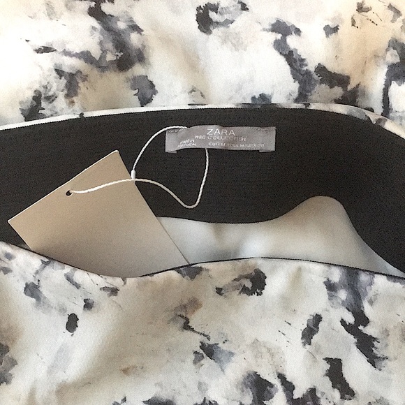 Zara white fitted skirt with marble pattern - Picture 4 of 5